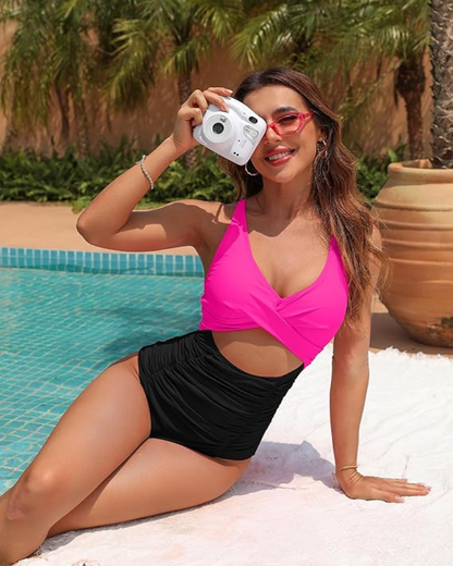 One-Piece Push-Up Tummy Control Swimsuit