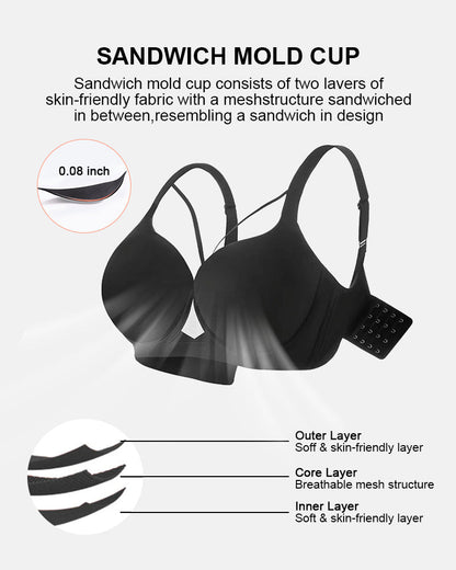 Seamless Push-Up Deep V Bra