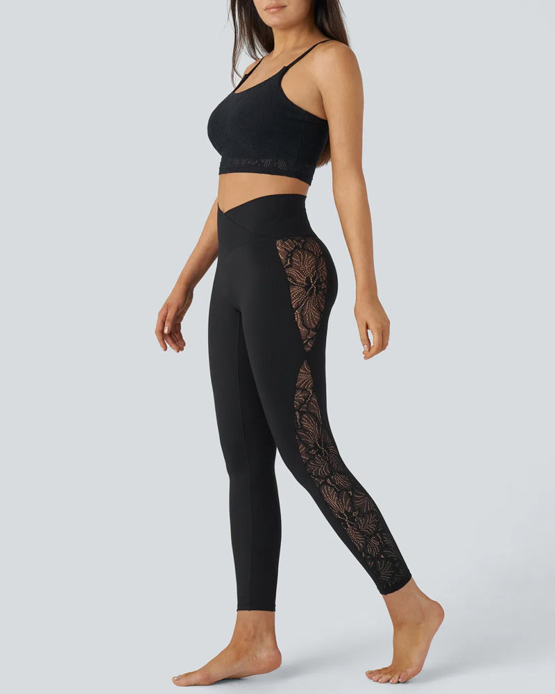 High-Waist Tummy Control Butt Lifting Lace Leggings