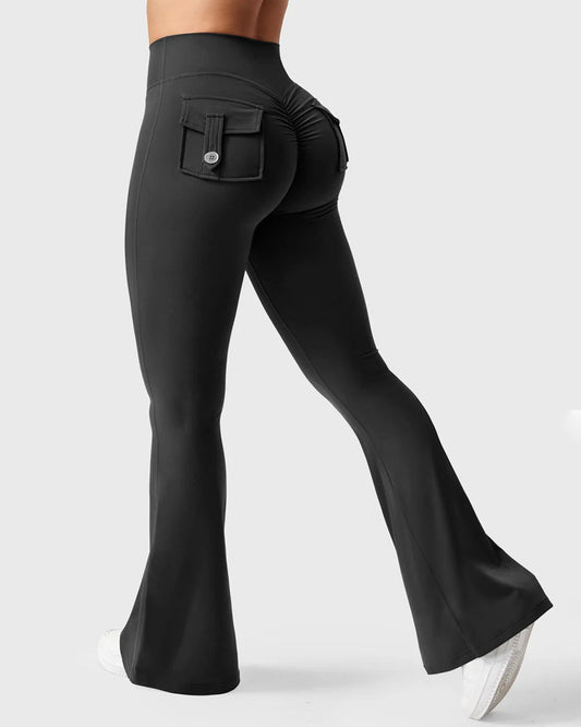 Flared Butt Lifting Leggings with Pockets